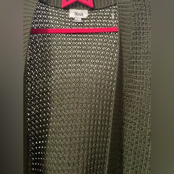 🔴Green Knitted Women’s Full Length Cardigan in Size L - Picture 6 of 6